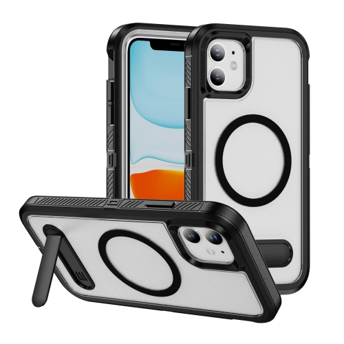 For iPhone 11 Guard MagSafe Holder Matte PC Hybrid TPU Phone Case(Black Transparent)
For iPhone 11 Guard MagSafe Holder Matte PC Hybrid TPU Phone Case(Black Transparent)