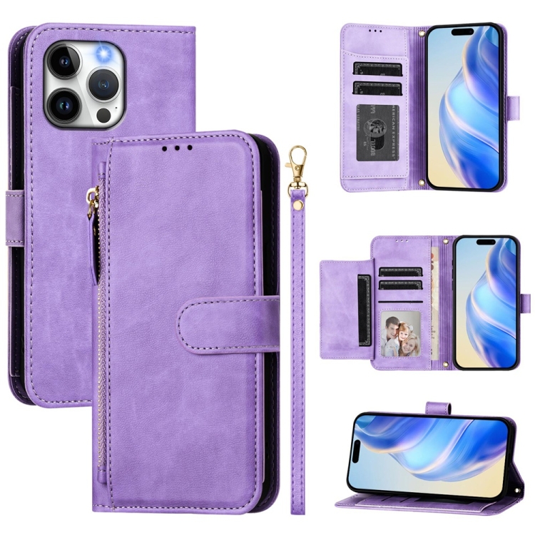 For iPhone 14 Pro Max Multi-Card Slots Zipper Wallet Leather Phone Case(Purple)
For iPhone 14 Pro Max Multi-Card Slots Zipper Wallet Leather Phone Case(Purple)