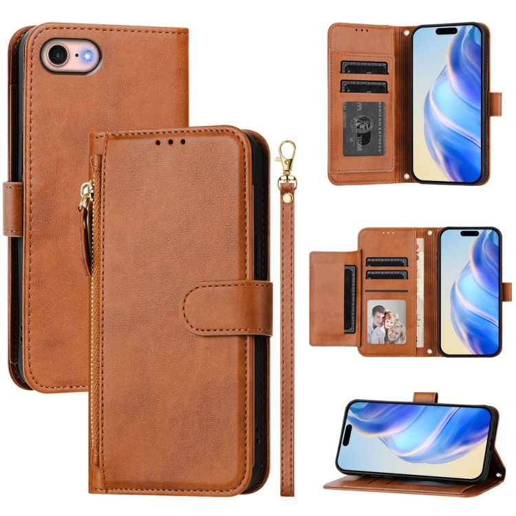 For iPhone SE 2022 / 2020 / 8 / 7 Multi-Card Slots Zipper Wallet Leather Phone Case(Brown)
For iPhone SE 2022 / 2020 / 8 / 7 Multi-Card Slots Zipper Wallet Leather Phone Case(Brown)