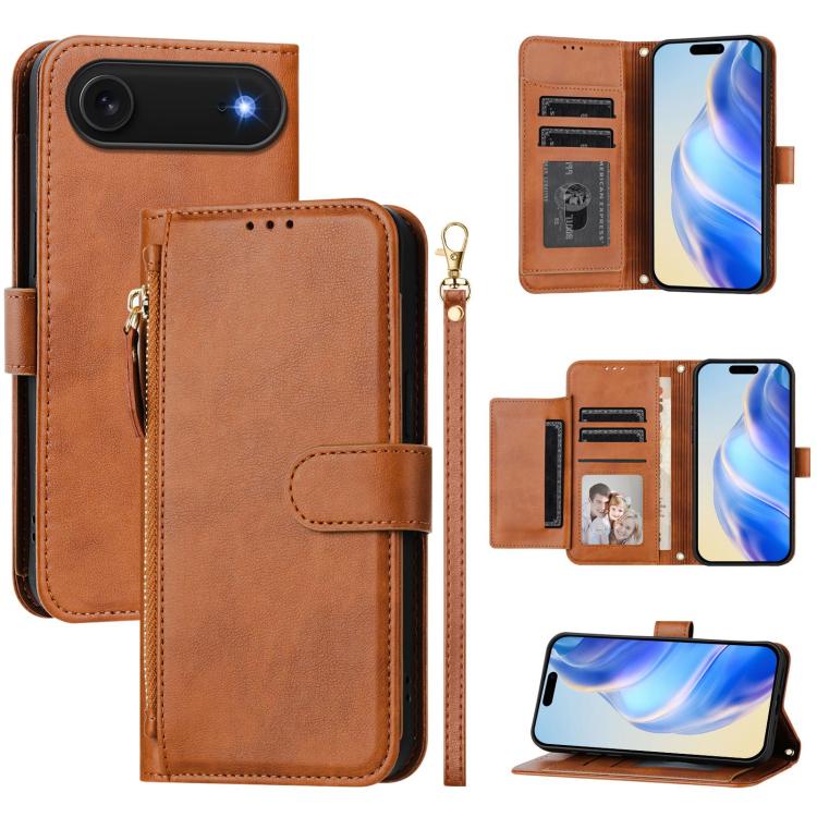For iPhone Air Multi-Card Slots Zipper Wallet Leather Phone Case(Brown)
For iPhone Air Multi-Card Slots Zipper Wallet Leather Phone Case(Brown)