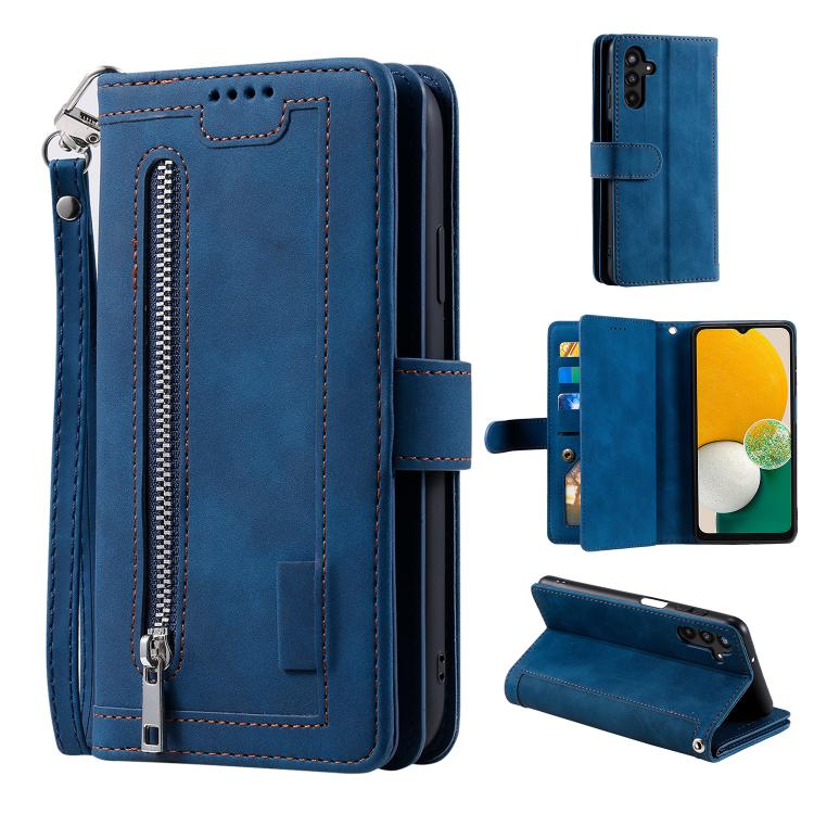 For Samsung Galaxy S26 Pro 5G Nine Card Zipper Bag Leather Phone Case with Lanyard(Blue)
For Samsung Galaxy S26 Pro 5G Nine Card Zipper Bag Leather Phone Case with Lanyard(Blue)