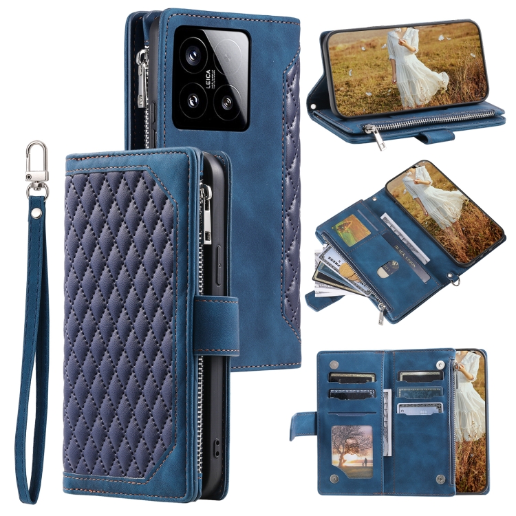 For Xiaomi 15 Grid Texture Zipper Leather Phone Case with Lanyard(Blue)
For Xiaomi 15 Grid Texture Zipper Leather Phone Case with Lanyard(Blue)