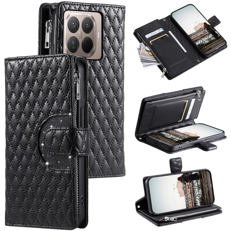 For Xiaomi 15T Pro Glitter Lattice Zipper Wallet Leather Phone Case(Black)
For Xiaomi 15T Pro Glitter Lattice Zipper Wallet Leather Phone Case(Black)