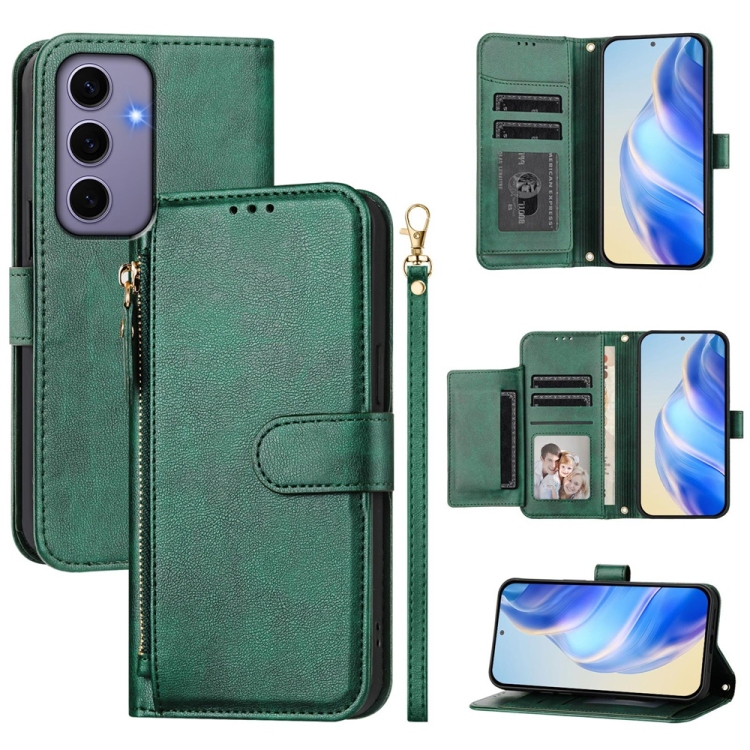 For Galaxy S24 5G Multi-Card Slots Zipper Wallet Leather Phone Case(Green)
For Galaxy S24 5G Multi-Card Slots Zipper Wallet Leather Phone Case(Green)