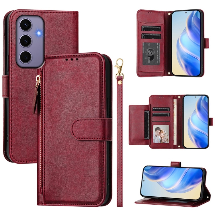 For Samsung Galaxy S24 5G Multi-Card Slots Zipper Wallet Leather Phone Case(Dark Red)
For Samsung Galaxy S24 5G Multi-Card Slots Zipper Wallet Leather Phone Case(Dark Red)