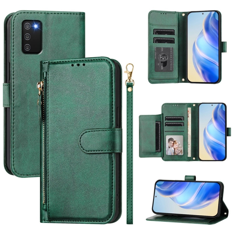 For Samsung Galaxy A02s 166mm Multi-Card Slots Zipper Wallet Leather Phone Case(Green)
For Samsung Galaxy A02s 166mm Multi-Card Slots Zipper Wallet Leather Phone Case(Green)