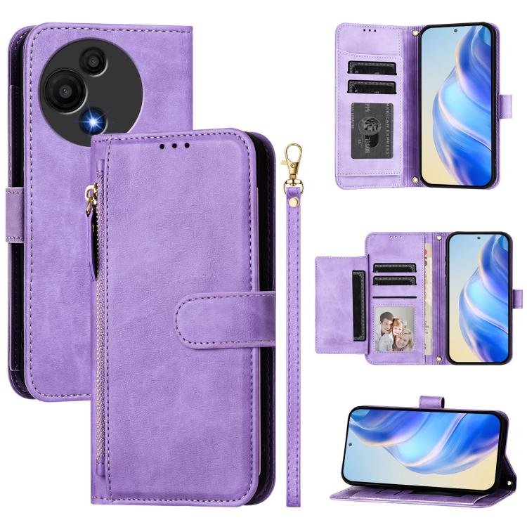 For TCL 605 / TCL 60 SE Multi-Card Slots Zipper Wallet Leather Phone Case(Purple)
For TCL 605 / TCL 60 SE Multi-Card Slots Zipper Wallet Leather Phone Case(Purple)