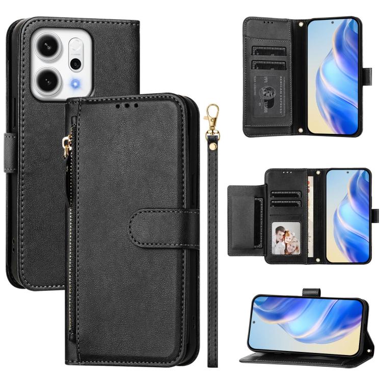 For OPPO Reno14 Global Multi-Card Slots Zipper Wallet Leather Phone Case(Black)
For OPPO Reno14 Global Multi-Card Slots Zipper Wallet Leather Phone Case(Black)