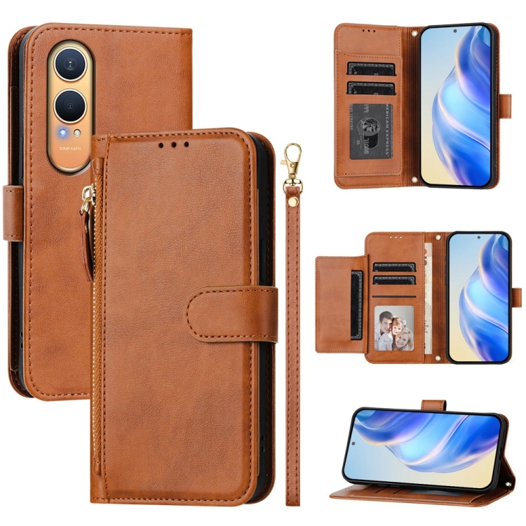For OnePlus Nord CE4 Lite Global Multi-Card Slots Zipper Wallet Leather Phone Case(Brown)
For OnePlus Nord CE4 Lite Global Multi-Card Slots Zipper Wallet Leather Phone Case(Brown)