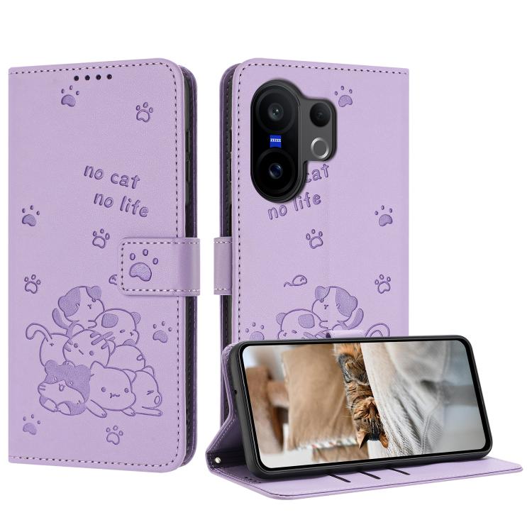 For vivo X200 FE / 30 Pro Mini Embossed Kitten Phone Leather Case with Lanyard(Purple)
For vivo X200 FE / 30 Pro Mini Embossed Kitten Phone Leather Case with Lanyard(Purple)