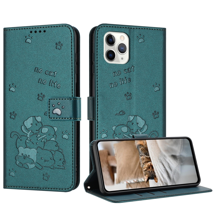 For iPhone 11 Pro Embossed Kitten Phone Leather Case with Lanyard(Dark Green)
For iPhone 11 Pro Embossed Kitten Phone Leather Case with Lanyard(Dark Green)