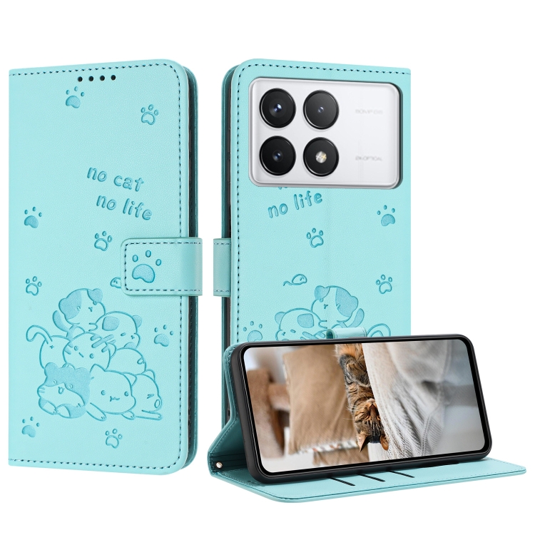 For Xiaomi Poco F6 Pro 5G Embossed Kitten Phone Leather Case with Lanyard(Mint Green)
For Xiaomi Poco F6 Pro 5G Embossed Kitten Phone Leather Case with Lanyard(Mint Green)