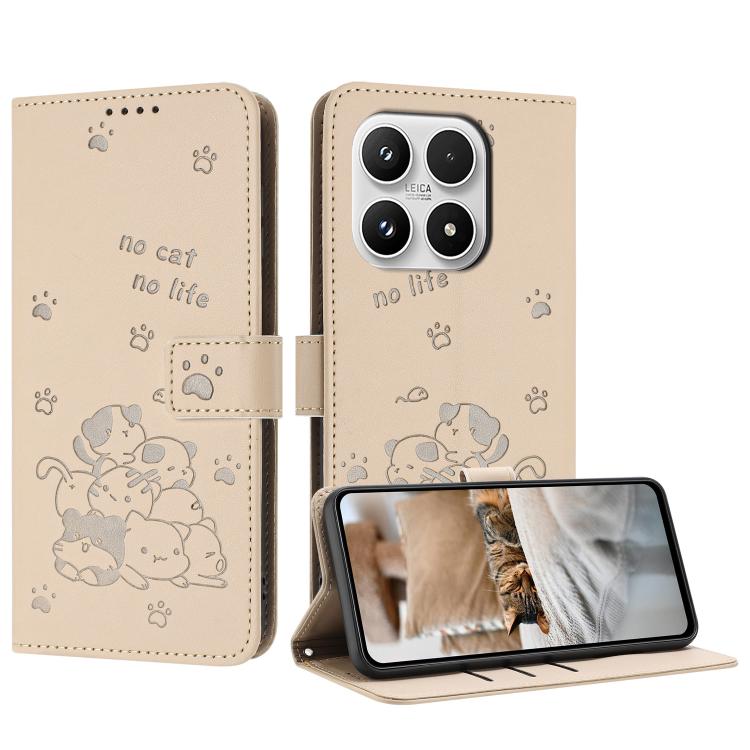 For Xiaomi 17 Embossed Kitten Phone Leather Case with Lanyard(Beige)
For Xiaomi 17 Embossed Kitten Phone Leather Case with Lanyard(Beige)