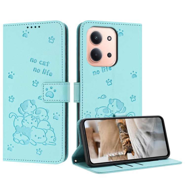 For Redmi 15C 5G / 4G EU 173mm Embossed Kitten Phone Leather Case with Lanyard(Mint Green)
For Redmi 15C 5G / 4G EU 173mm Embossed Kitten Phone Leather Case with Lanyard(Mint Green)