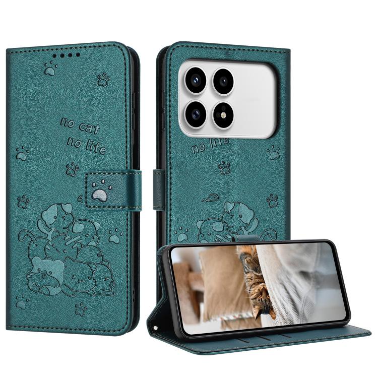For Redmi K90 / Poco F8 Pro Embossed Kitten Phone Leather Case with Lanyard(Dark Green)
For Redmi K90 / Poco F8 Pro Embossed Kitten Phone Leather Case with Lanyard(Dark Green)