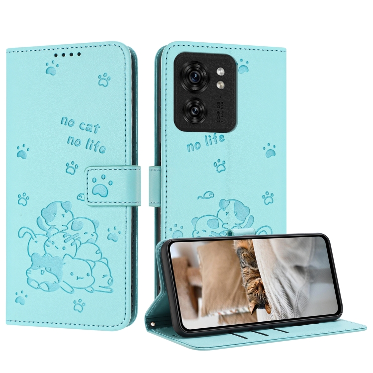 For Motorola Edge 40 Embossed Kitten Phone Leather Case with Lanyard(Mint Green)
For Motorola Edge 40 Embossed Kitten Phone Leather Case with Lanyard(Mint Green)