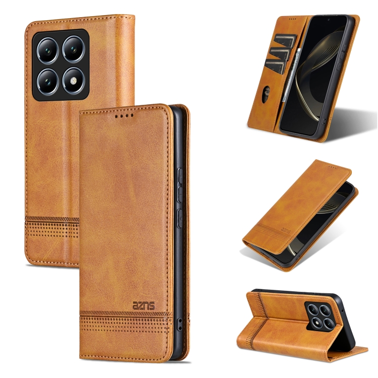 For Xiaomi 14T Pro AZNS Magnetic Calf Texture Flip Leather Phone Case(Light Brown)
For Xiaomi 14T Pro AZNS Magnetic Calf Texture Flip Leather Phone Case(Light Brown)