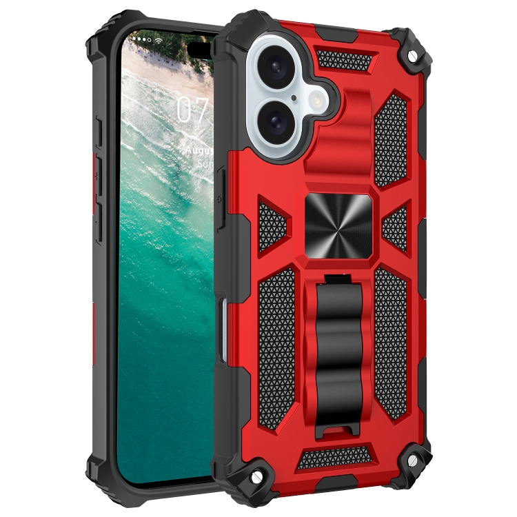 For iPhone 16 Armor Shockproof TPU Hybrid PC Magnetic Phone Case with Holder(Red)
For iPhone 16 Armor Shockproof TPU Hybrid PC Magnetic Phone Case with Holder(Red)