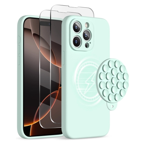 For iPhone 16 Pro Silicone Suction Cup MagSafe Phone Case with Screen Film(Mint Green)
For iPhone 16 Pro Silicone Suction Cup MagSafe Phone Case with Screen Film(Mint Green)