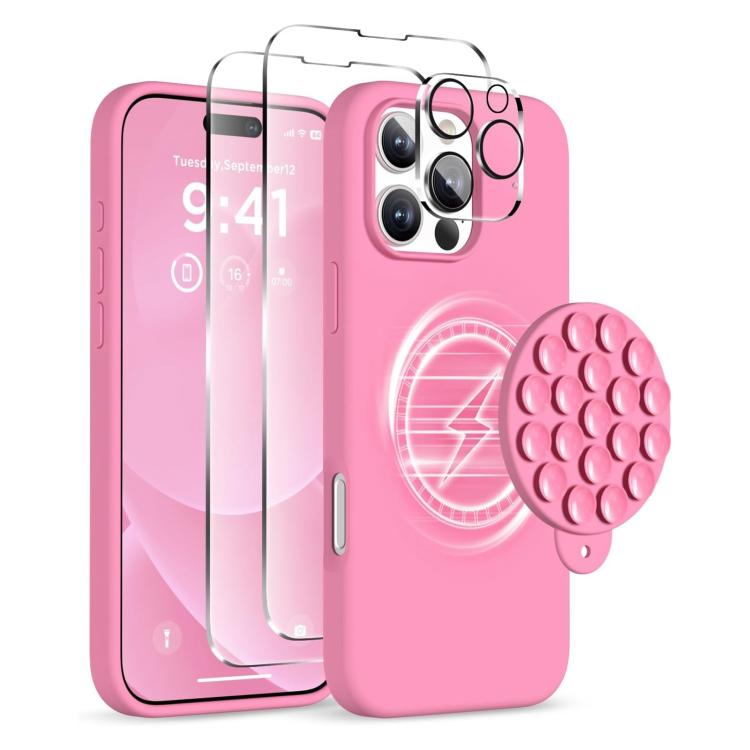 For iPhone 16 Pro Silicone Suction Cup MagSafe Phone Case with Screen Film(Soft Pink)
For iPhone 16 Pro Silicone Suction Cup MagSafe Phone Case with Screen Film(Soft Pink)