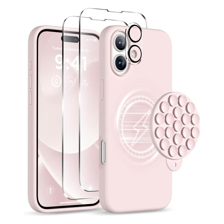 For iPhone 16 Plus Silicone Suction Cup MagSafe Phone Case with Screen Film(Pink)
For iPhone 16 Plus Silicone Suction Cup MagSafe Phone Case with Screen Film(Pink)