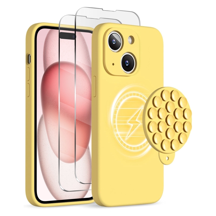 For iPhone 15 Plus Silicone Suction Cup MagSafe Phone Case with Screen Film(Yellow)
For iPhone 15 Plus Silicone Suction Cup MagSafe Phone Case with Screen Film(Yellow)