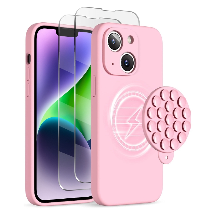 For iPhone 14 Plus Silicone Suction Cup MagSafe Phone Case with Screen Film(Pink)
For iPhone 14 Plus Silicone Suction Cup MagSafe Phone Case with Screen Film(Pink)