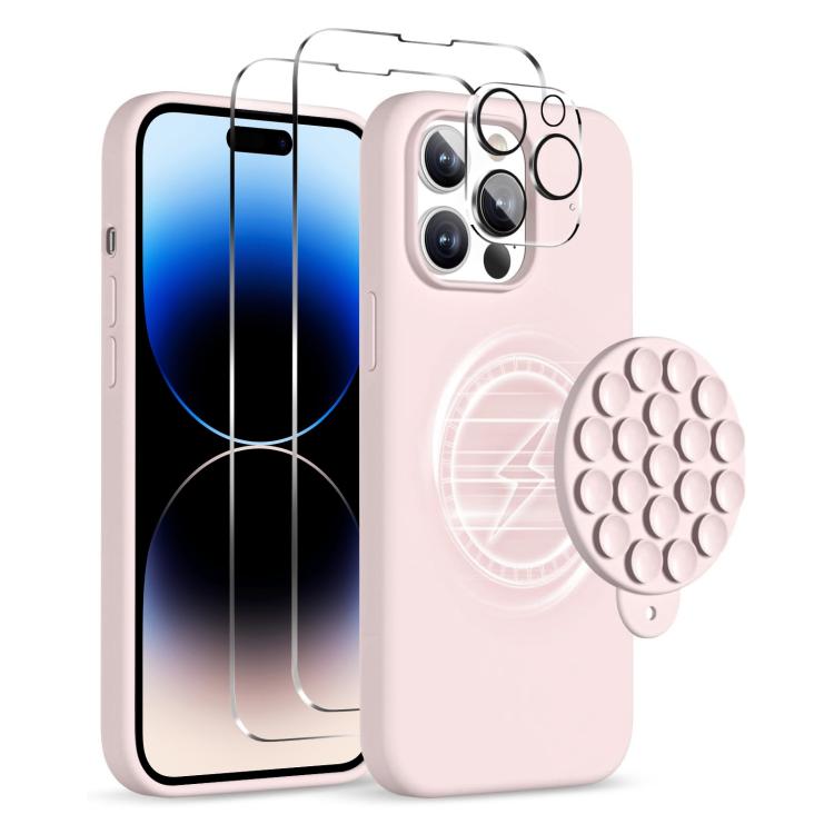 For iPhone 14 Pro Silicone Suction Cup MagSafe Phone Case with Screen Film(Pink)
For iPhone 14 Pro Silicone Suction Cup MagSafe Phone Case with Screen Film(Pink)