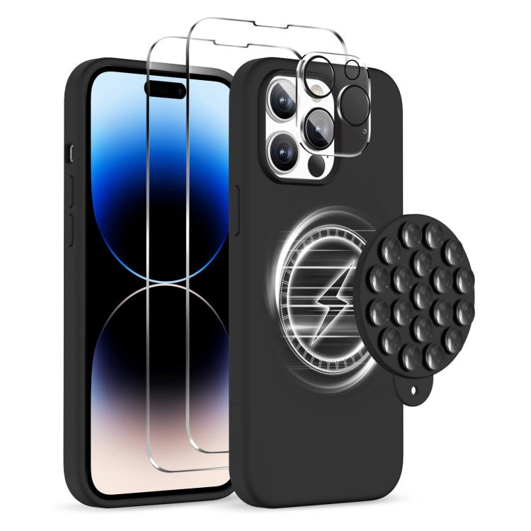 For iPhone 14 Pro Max Silicone Suction Cup MagSafe Phone Case with Screen Film(Black)
For iPhone 14 Pro Max Silicone Suction Cup MagSafe Phone Case with Screen Film(Black)