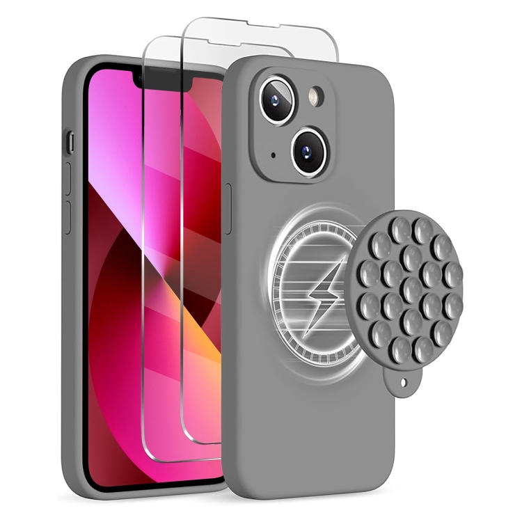 For iPhone 13 Silicone Suction Cup MagSafe Phone Case with Screen Film(Grey)
For iPhone 13 Silicone Suction Cup MagSafe Phone Case with Screen Film(Grey)