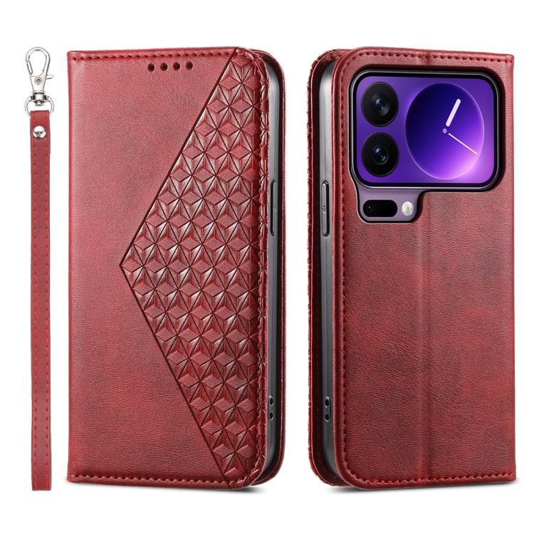 For Xiaomi 17 Pro Cubic Grid Calf Texture Magnetic Leather Phone Case(Red)
For Xiaomi 17 Pro Cubic Grid Calf Texture Magnetic Leather Phone Case(Red)