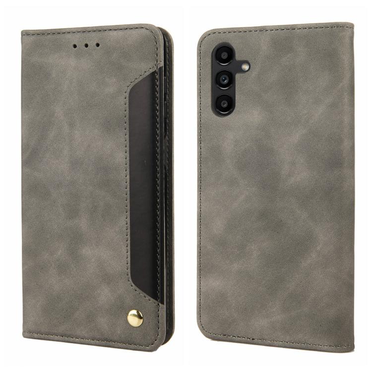 For Galaxy A57 5G Skin Feel Splicing Leather Phone Case(Grey)
For Galaxy A57 5G Skin Feel Splicing Leather Phone Case(Grey)