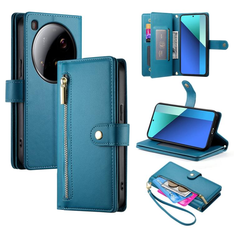 For Xiaomi 15 Ultra Nine Card-slot Zipper Wallet Bag Leather Phone Case(Blue)
For Xiaomi 15 Ultra Nine Card-slot Zipper Wallet Bag Leather Phone Case(Blue)