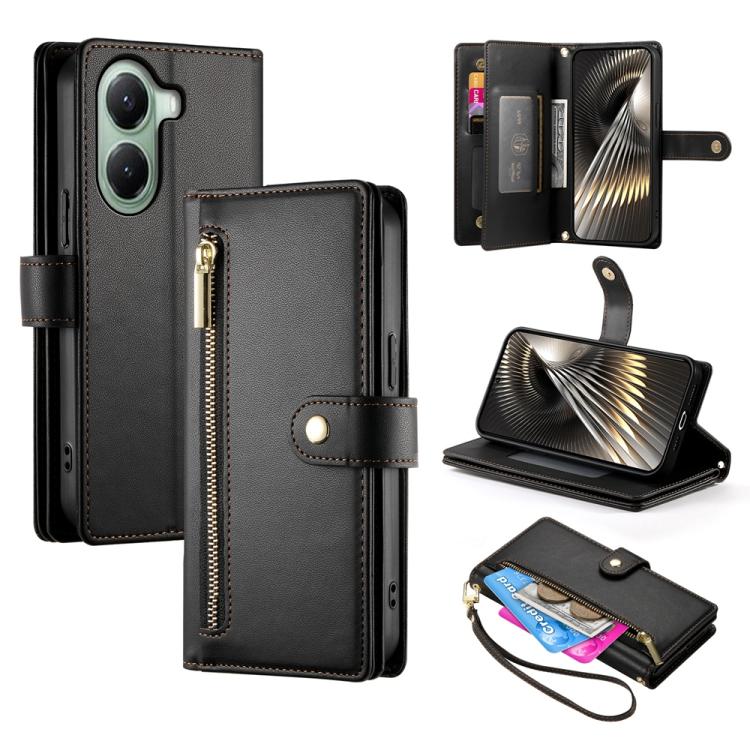 For Xiaomi Poco X7 Pro / Redmi Turbo 4 Nine Card-slot Zipper Wallet Bag Leather Phone Case(Black)
For Xiaomi Poco X7 Pro / Redmi Turbo 4 Nine Card-slot Zipper Wallet Bag Leather Phone Case(Black)