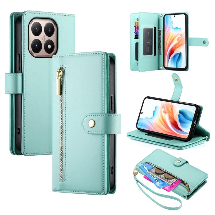 For Xiaomi 15T 5G Nine Card-slot Zipper Wallet Bag Leather Phone Case(Mint Green)
For Xiaomi 15T 5G Nine Card-slot Zipper Wallet Bag Leather Phone Case(Mint Green)