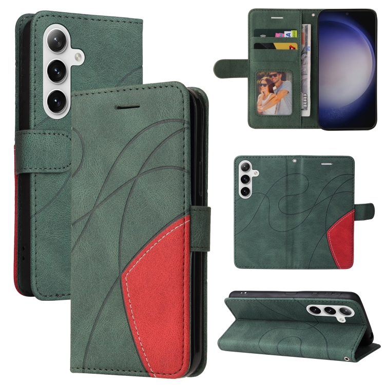For Galaxy S25 / S24 5G Dual-color Splicing Flip Leather Phone Case(Green)
For Galaxy S25 / S24 5G Dual-color Splicing Flip Leather Phone Case(Green)