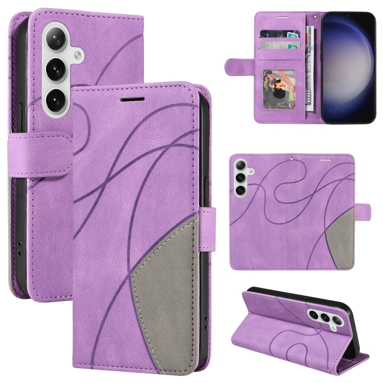 For Samsung Galaxy S25 / S24 5G Dual-color Splicing Flip Leather Phone Case(Purple)
For Samsung Galaxy S25 / S24 5G Dual-color Splicing Flip Leather Phone Case(Purple)