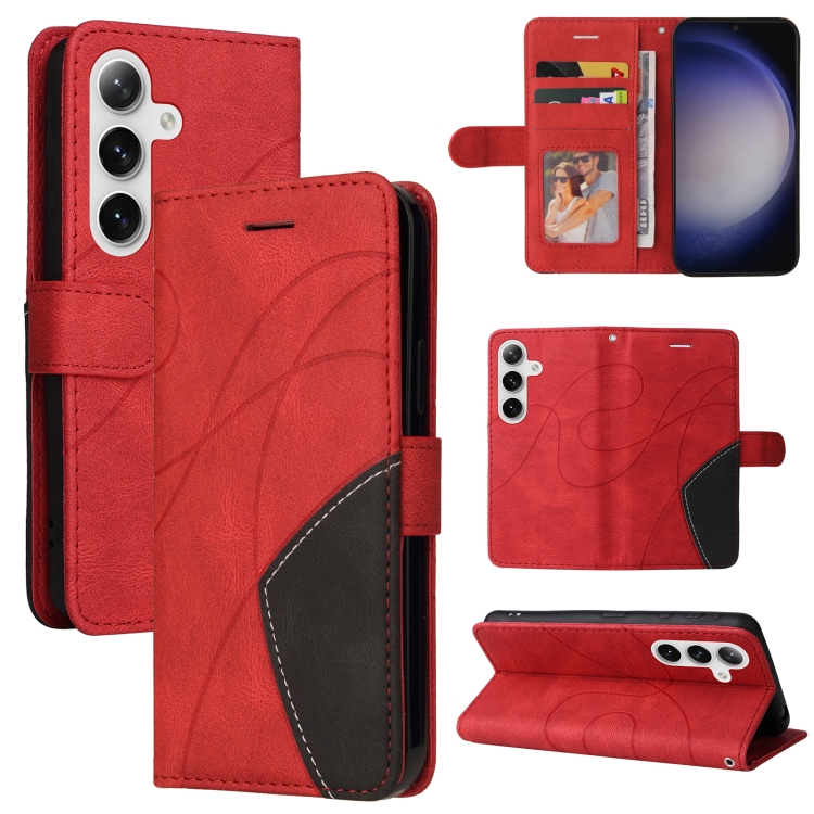 For Samsung Galaxy S25+ / S24+ 5G Dual-color Splicing Flip Leather Phone Case(Red)
For Samsung Galaxy S25+ / S24+ 5G Dual-color Splicing Flip Leather Phone Case(Red)