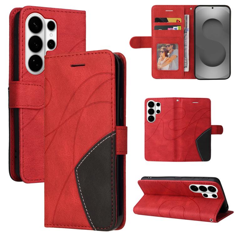 For Samsung Galaxy S26 Ultra 5G Dual-color Splicing Flip Leather Phone Case(Red)
For Samsung Galaxy S26 Ultra 5G Dual-color Splicing Flip Leather Phone Case(Red)