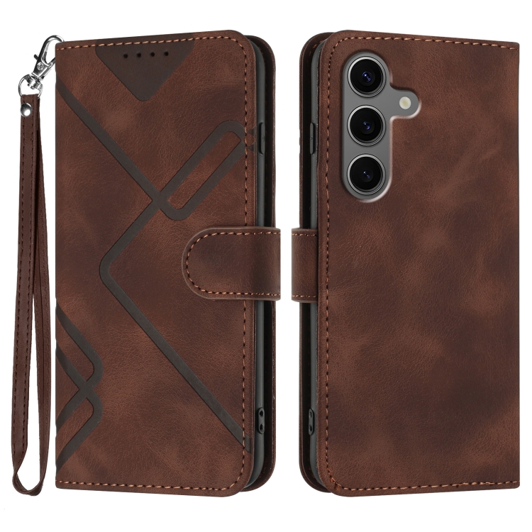 For Samsung Galaxy S25+ 5G Line Pattern Skin Feel Leather Phone Case(Coffee)
For Samsung Galaxy S25+ 5G Line Pattern Skin Feel Leather Phone Case(Coffee)