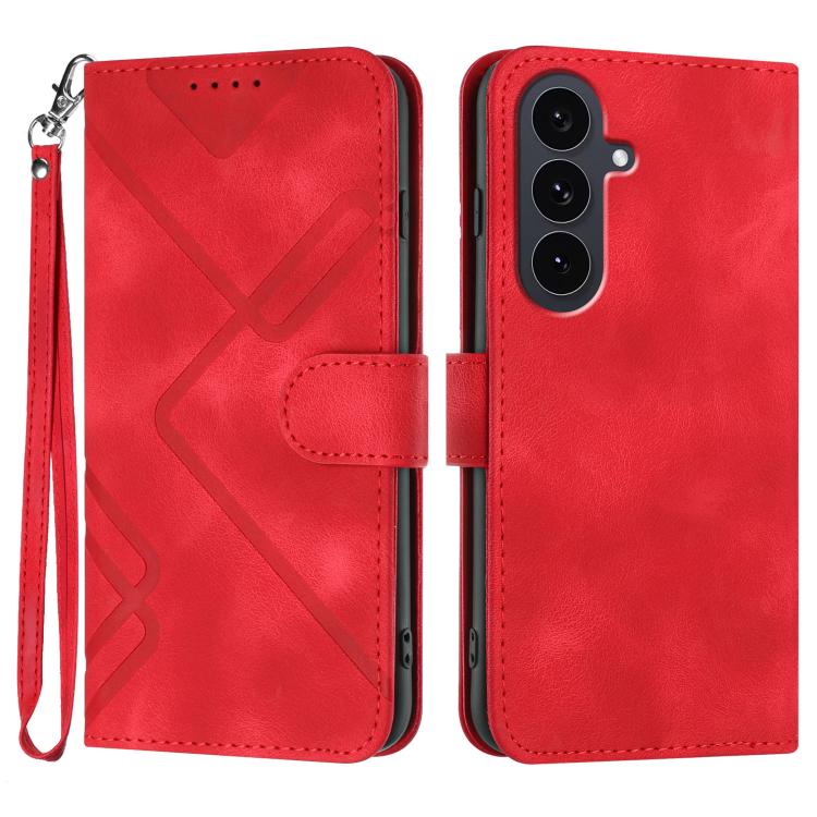 For Samsung Galaxy S25 FE 5G Line Pattern Skin Feel Leather Phone Case(Red)
For Samsung Galaxy S25 FE 5G Line Pattern Skin Feel Leather Phone Case(Red)
