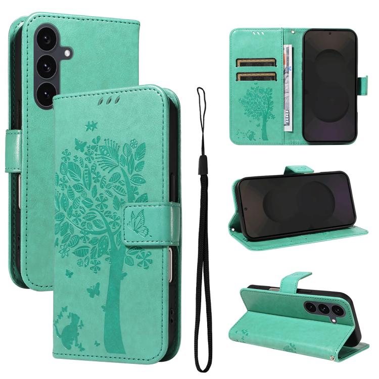 For Samsung Galaxy S25 FE 5G Tree & Cat Embossed Pattern Flip Leather Phone Case(Green)
For Samsung Galaxy S25 FE 5G Tree & Cat Embossed Pattern Flip Leather Phone Case(Green)