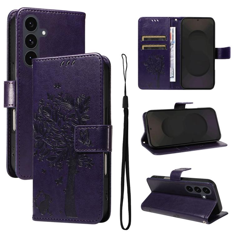 For Samsung Galaxy S25 FE 5G Tree & Cat Embossed Pattern Flip Leather Phone Case(Purple)
For Samsung Galaxy S25 FE 5G Tree & Cat Embossed Pattern Flip Leather Phone Case(Purple)