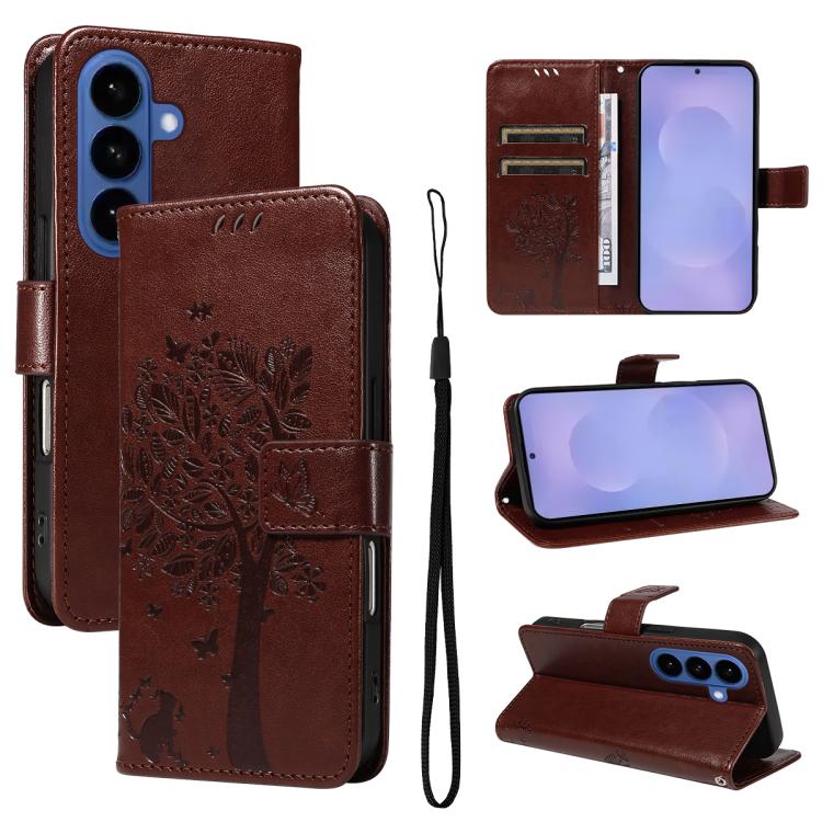 For Samsung Galaxy S26 5G Tree & Cat Embossed Pattern Flip Leather Phone Case(Coffee)
For Samsung Galaxy S26 5G Tree & Cat Embossed Pattern Flip Leather Phone Case(Coffee)
