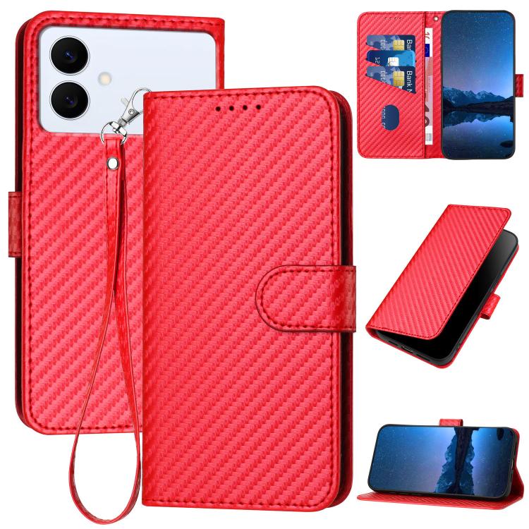 For Samsung Galaxy S26 Edge 5G YX0070 Carbon Fiber Buckle Leather Phone Case with Lanyard(Red)
For Samsung Galaxy S26 Edge 5G YX0070 Carbon Fiber Buckle Leather Phone Case with Lanyard(Red)