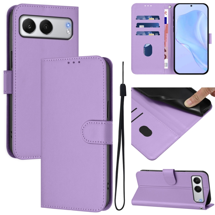 For OnePlus Nord 4 5G Skin Feel Solid Color Leather Phone Case with Lanyard(Lavender Purple)
For OnePlus Nord 4 5G Skin Feel Solid Color Leather Phone Case with Lanyard(Lavender Purple)