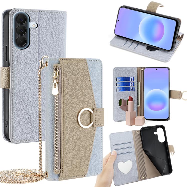 For Galaxy A57 5G Crossbody Litchi Texture Leather Phone Case(Blue)
For Galaxy A57 5G Crossbody Litchi Texture Leather Phone Case(Blue)