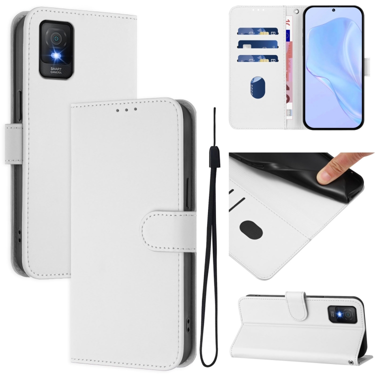 For TCL 403 Skin Feel Solid Color Leather Phone Case with Lanyard(White)
For TCL 403 Skin Feel Solid Color Leather Phone Case with Lanyard(White)