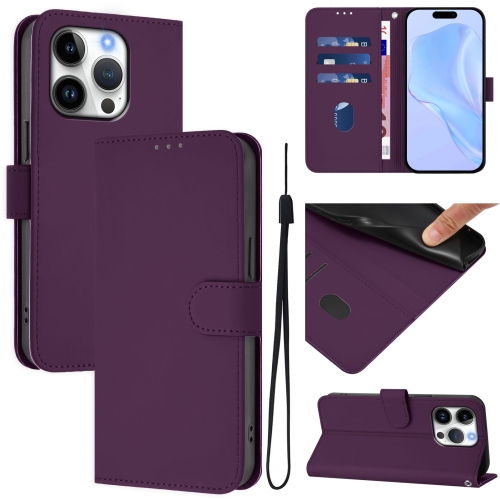 For iPhone 16 Pro Skin Feel Solid Color Leather Phone Case with Lanyard(Violet)
For iPhone 16 Pro Skin Feel Solid Color Leather Phone Case with Lanyard(Violet)