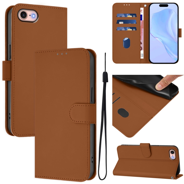 For iPhone SE 2022 / 2020 Skin Feel Solid Color Leather Phone Case with Lanyard(Brown)
For iPhone SE 2022 / 2020 Skin Feel Solid Color Leather Phone Case with Lanyard(Brown)